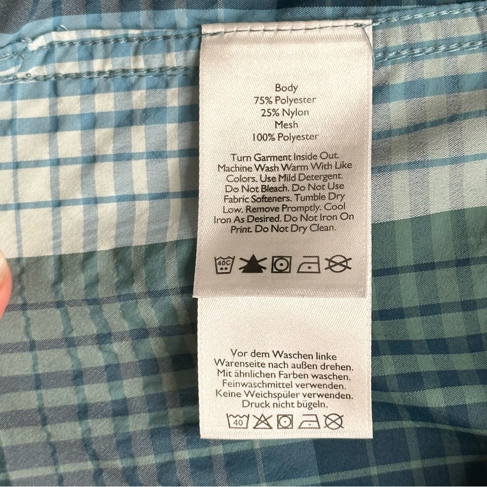 Eddie Bauer Plaid Short Sleeve Nylon Fishing Shirt Size L - Picture 9 of 9